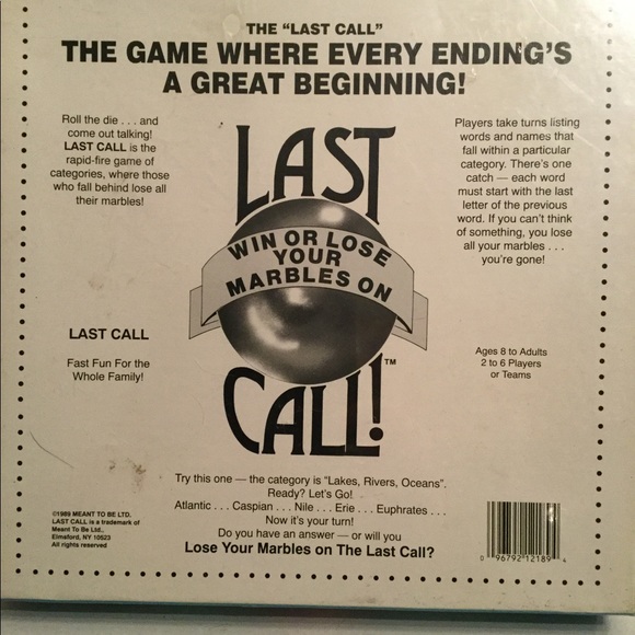 Last Call Marble Game 8+ y/o 2-6 Players/Teams NEW - Picture 2 of 6